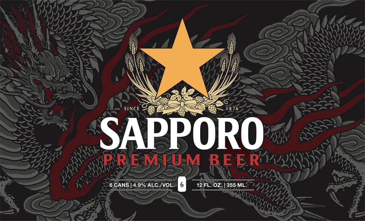 slide 2 of 9, Sapporo Premium Beer 6pk 12oz Cans, 6 ct; 12 oz