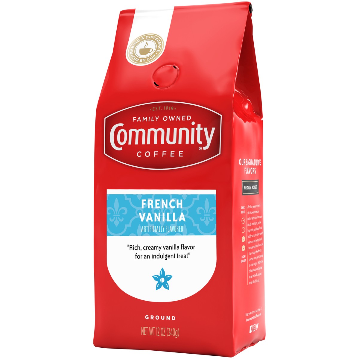 slide 4 of 9, Community Coffee Coffee French Vanilla Ground Coffee 12 oz. Bag, 12 oz