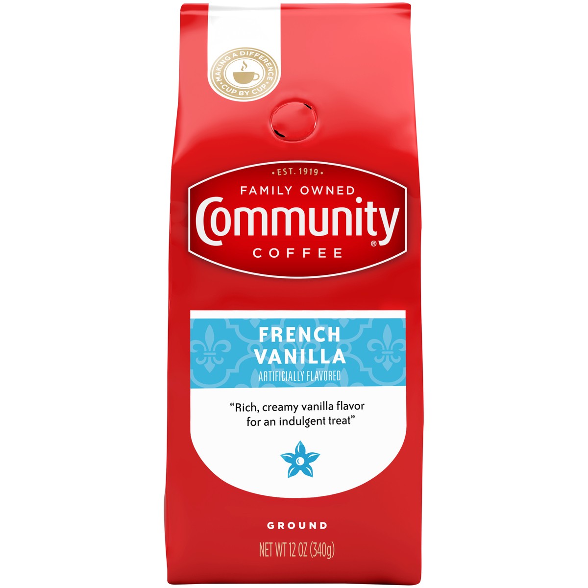 slide 3 of 9, Community Coffee Medium Roast Ground French Vanilla Coffee 12 oz, 12 oz
