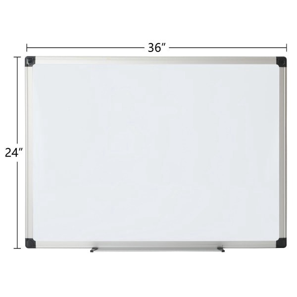 slide 3 of 5, FORAY Melamine Dry-Erase Board White, Aluminum Frame, Silver, 24 in x 36 in