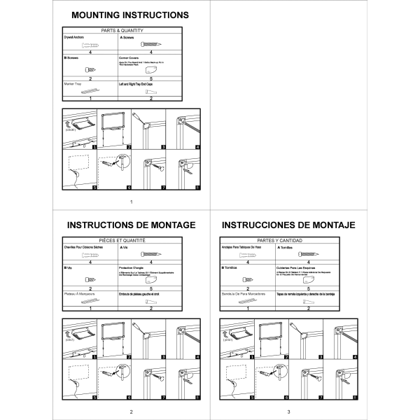 slide 5 of 5, FORAY Melamine Dry-Erase Board White, Aluminum Frame, Silver, 24 in x 36 in