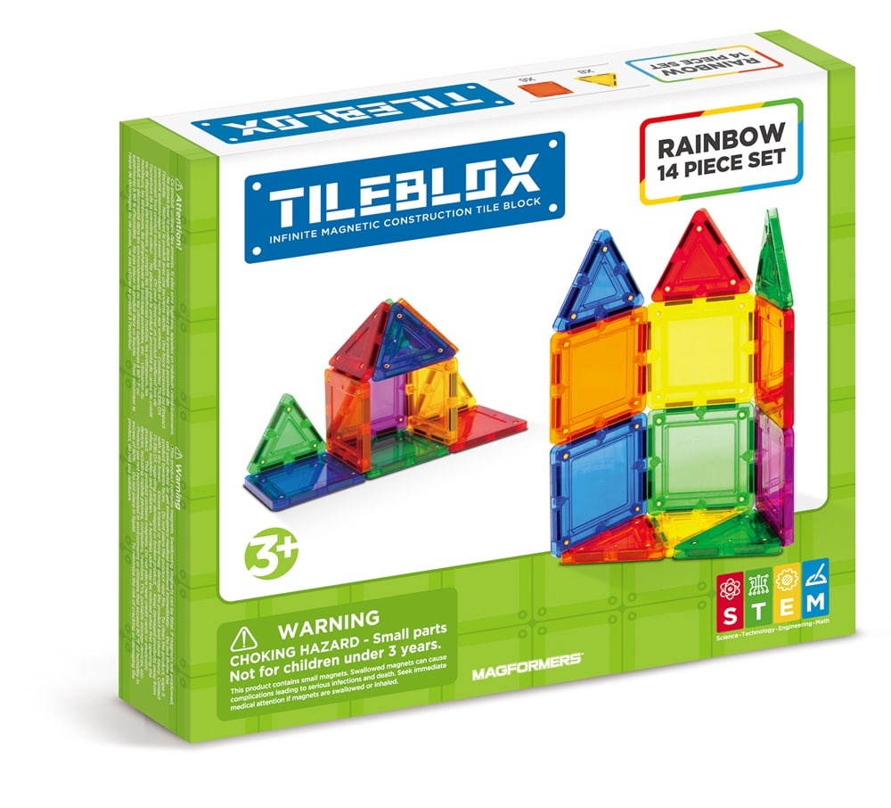 slide 1 of 1, Magformers Tileblox Rainbow Set, 14 ct