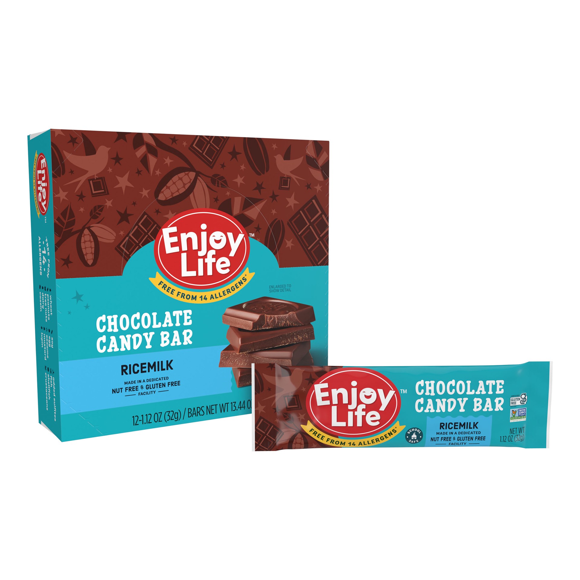 slide 1 of 3, Enjoy Life Ricemilk Chocolate Bar, 1.12 oz, 1.4 oz