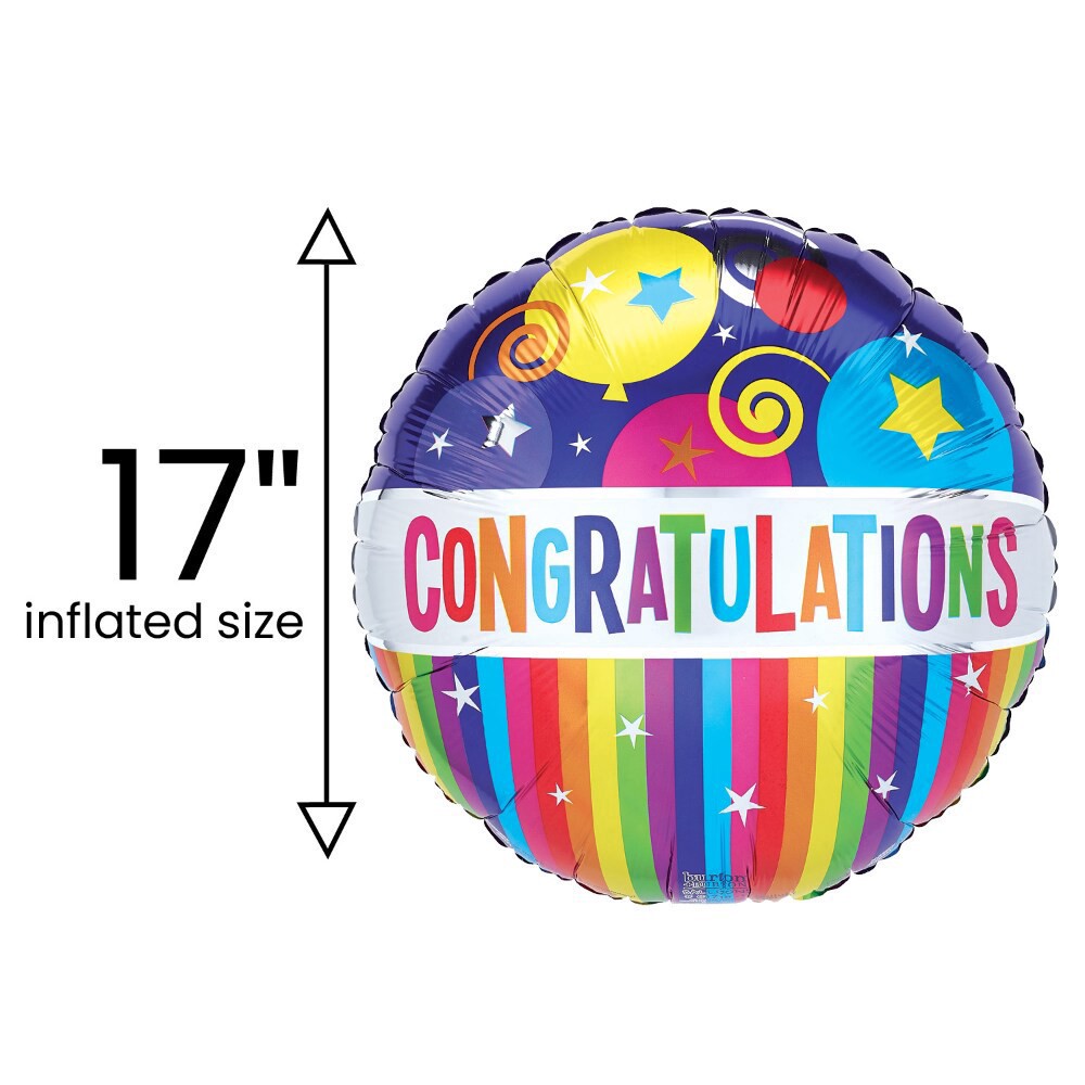 slide 3 of 4, Congratulations! Helium Filled Balloon, 17 in