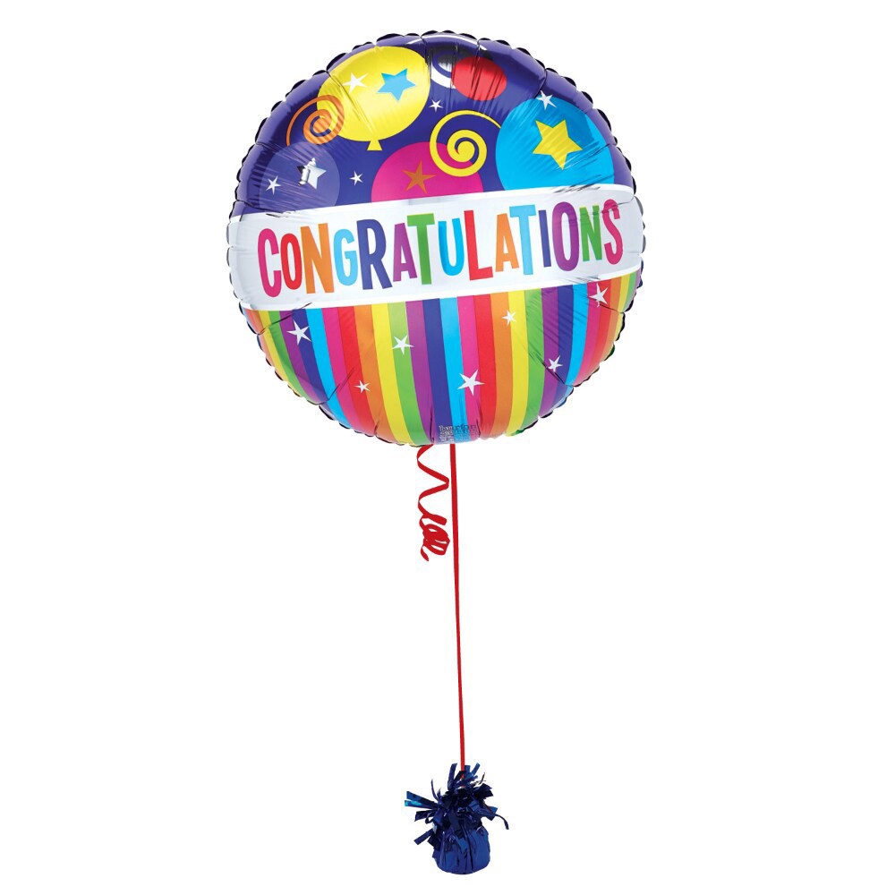 slide 2 of 4, Congratulations! Helium Filled Balloon, 17 in