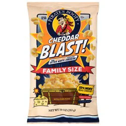 Pirate's Booty Cheddar Blast! Rice & Corn Puffs Family Size 10 oz