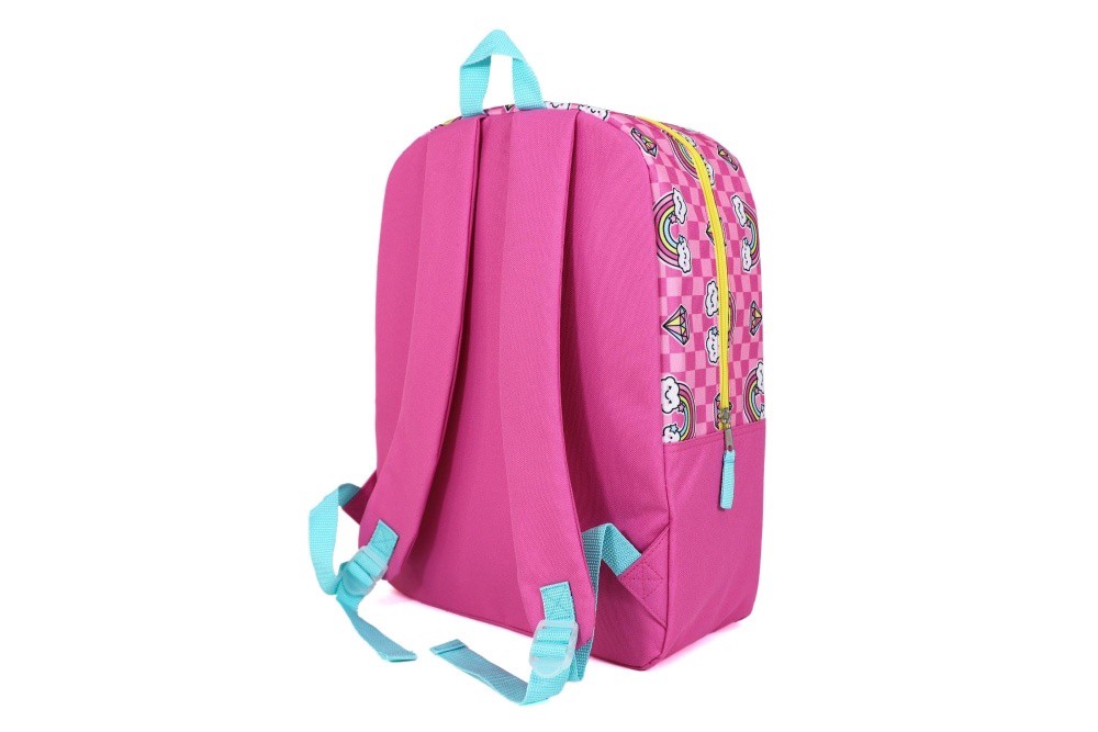 slide 1 of 2, Cudlie Backpack Set - Gem/Rainbow/ Pink Checkered, 1 ct