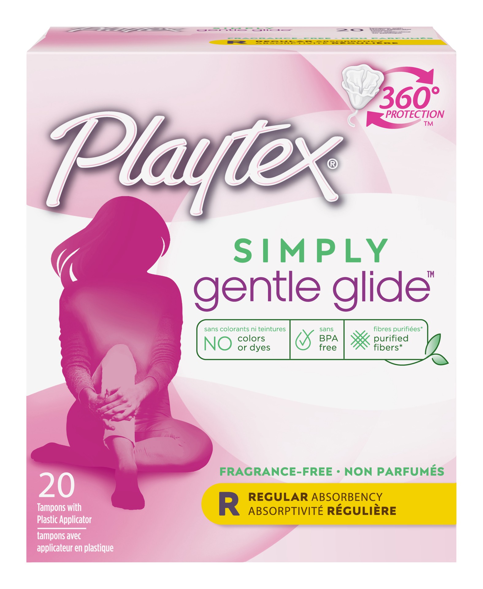 slide 1 of 2, Playtex Simply Gentle Glide Tampons Unscented Regular Absorbency - 20 Count, 20 ct