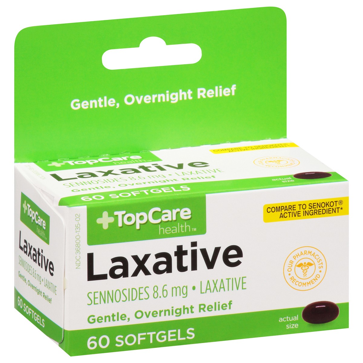 slide 6 of 10, TopCare Topcare Laxative Sennosides 8.6 Mg Softgels, 60 ct