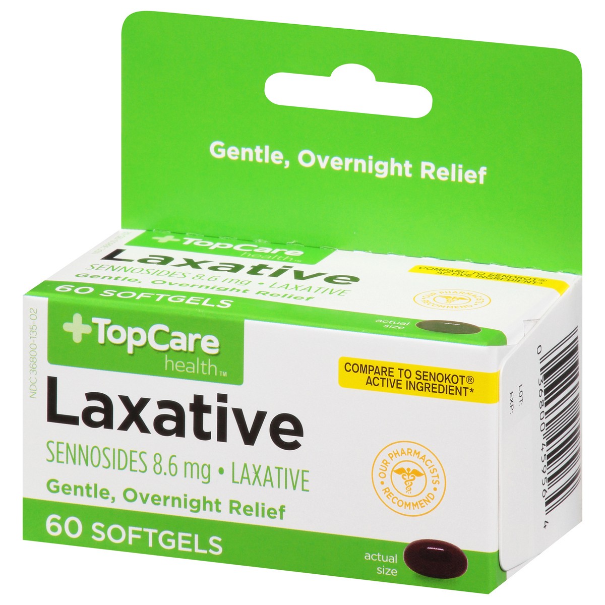 slide 9 of 10, TopCare Topcare Laxative Sennosides 8.6 Mg Softgels, 60 ct