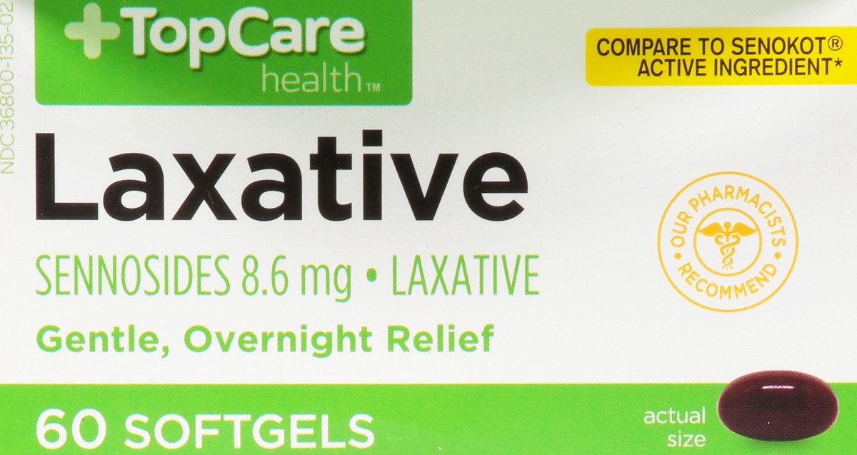 slide 2 of 10, TopCare Topcare Laxative Sennosides 8.6 Mg Softgels, 60 ct