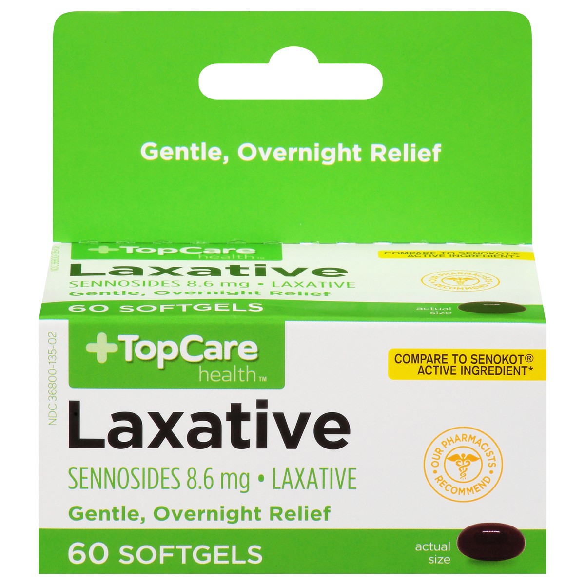 slide 4 of 10, TopCare Topcare Laxative Sennosides 8.6 Mg Softgels, 60 ct