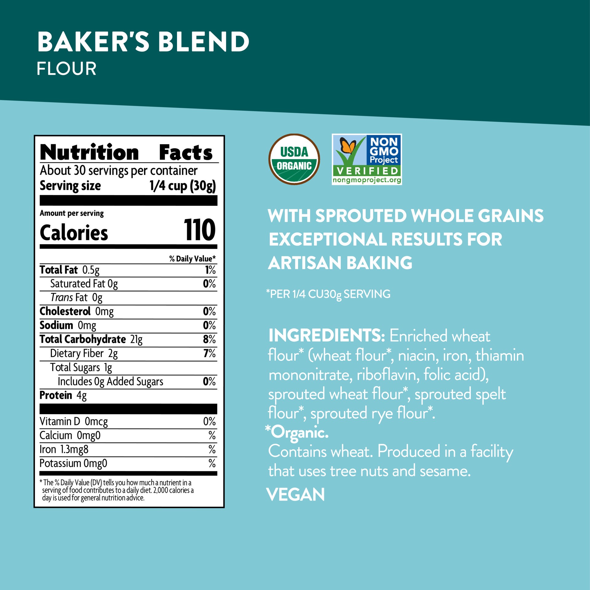 slide 3 of 4, Nature's Path Organic Baker's Blend Flour 32 oz, 32 oz