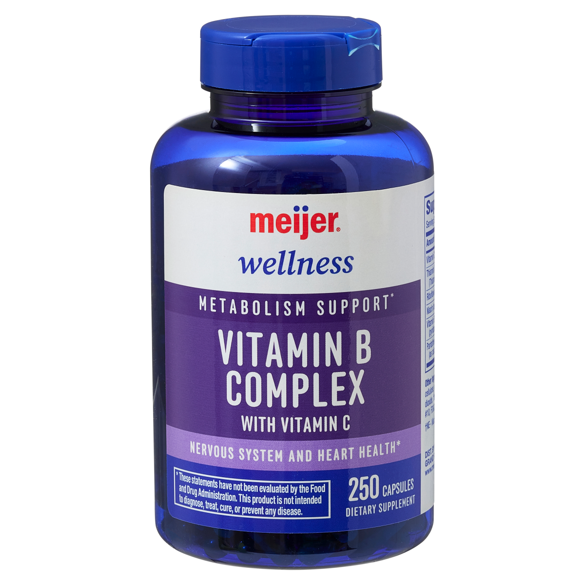 slide 1 of 9, MEIJER WELLNESS Meijer Vitamin B Complex with Vitamin C Capsules, 250 ct