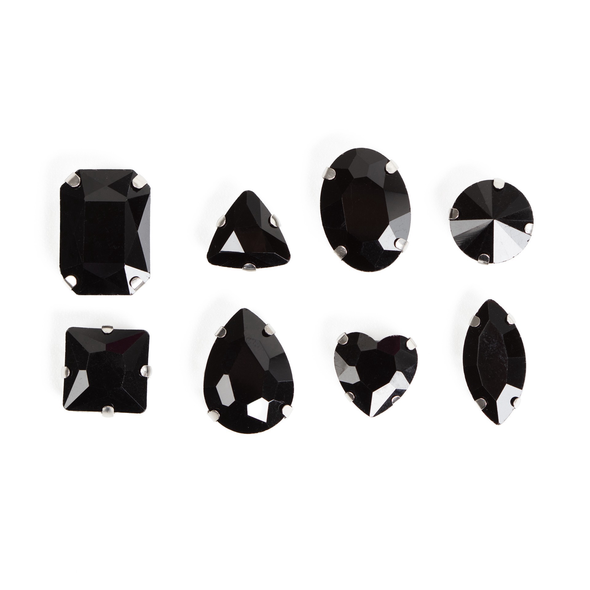 slide 4 of 7, Cousindiy Silver Jet Glass Sew-On Rhinestones, 56ct., 56 ct
