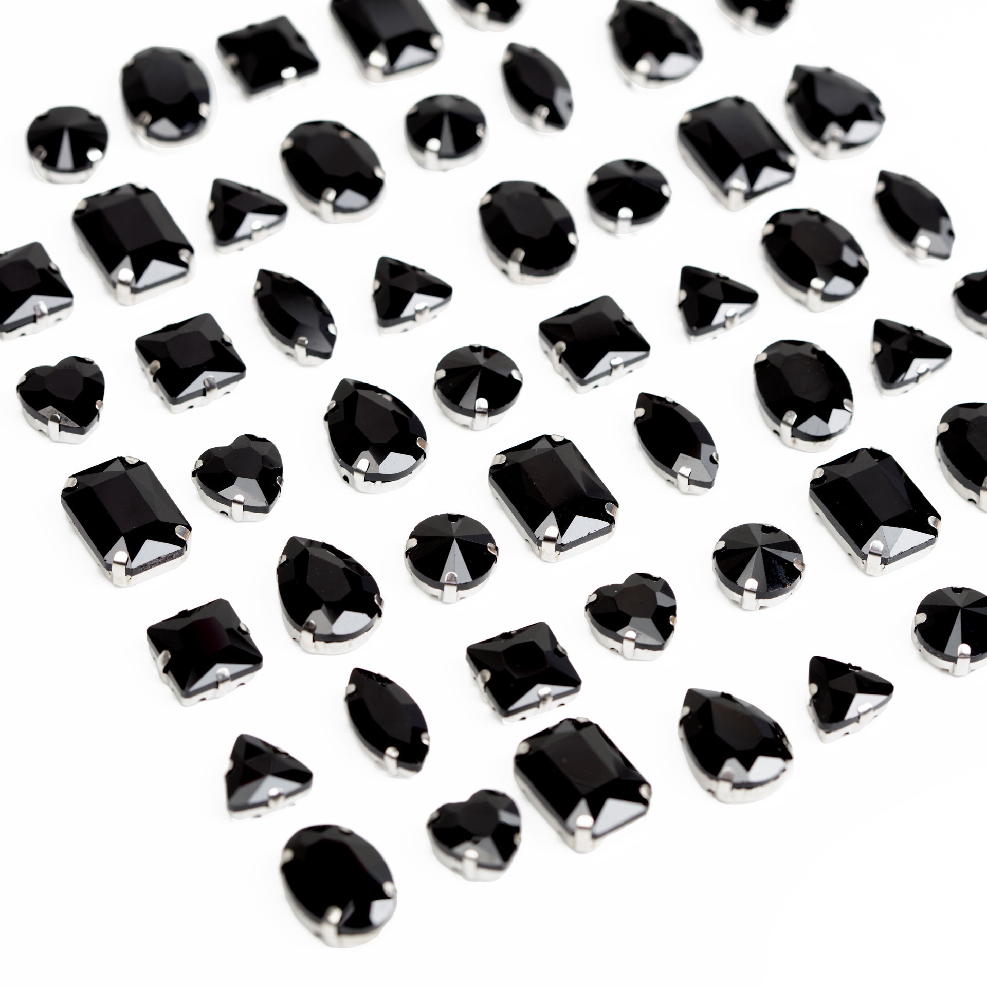 slide 6 of 7, Cousindiy Silver Jet Glass Sew-On Rhinestones, 56ct., 56 ct