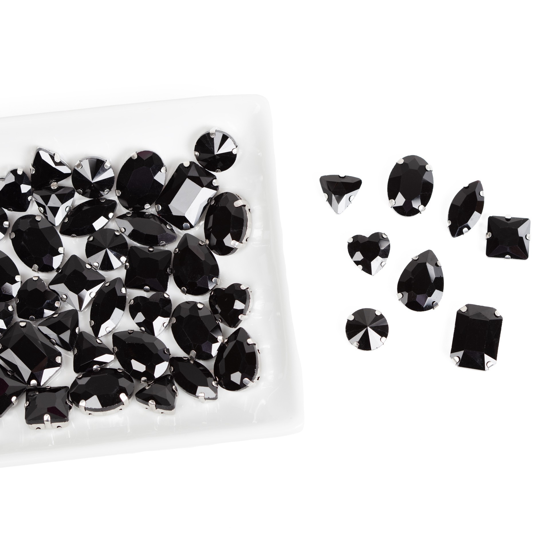 slide 3 of 7, Cousindiy Silver Jet Glass Sew-On Rhinestones, 56ct., 56 ct