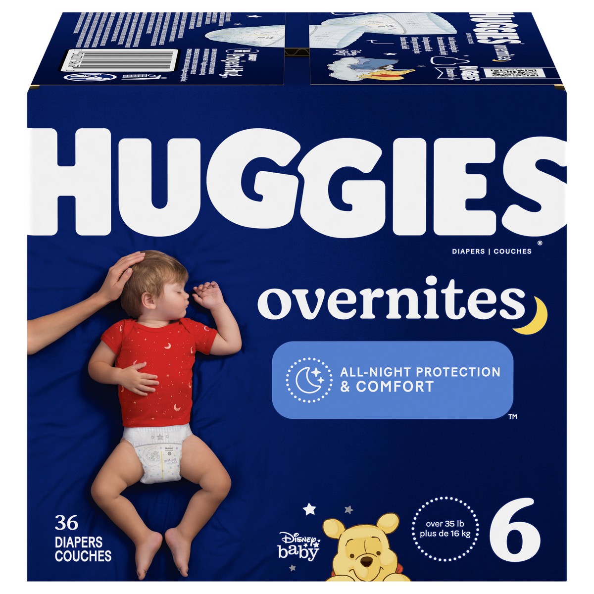 slide 1 of 1, Huggies Overnites Nighttime Baby Diapers, Size 6, 36 Ct, 36 ct