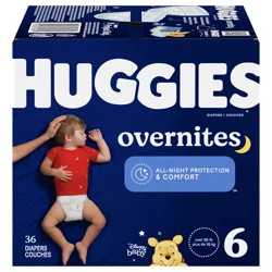 Huggies Overnites Nighttime Baby Diapers, Size 6, 36 Ct
