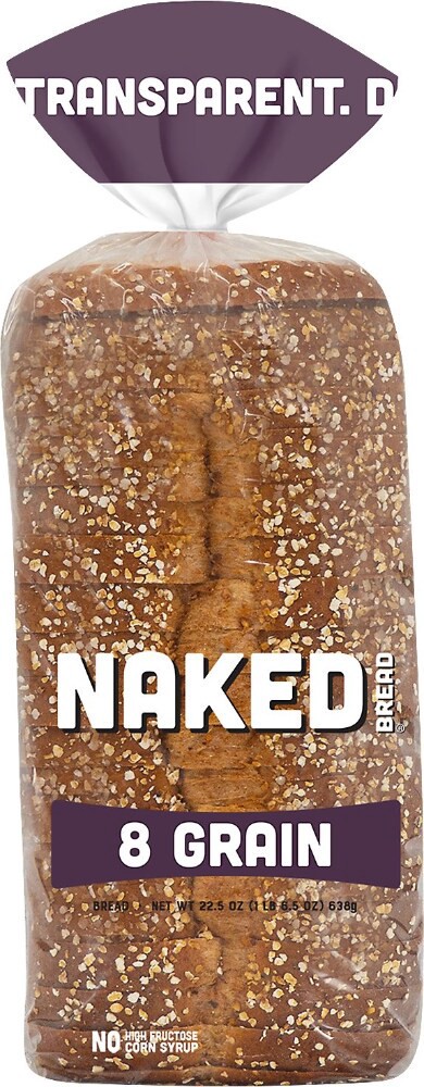 slide 1 of 8, Naked Bread - 8 Grain Sandwich Bread 22.5oz, 22.5 oz