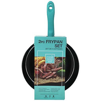 slide 1 of 1, Cook Prep Eat &nbsp;Frying Pan Set Teal, 2 ct