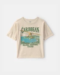 Oshkosh Boys 'Caribbean Island' Graphic Tee - Cream Cream 14
