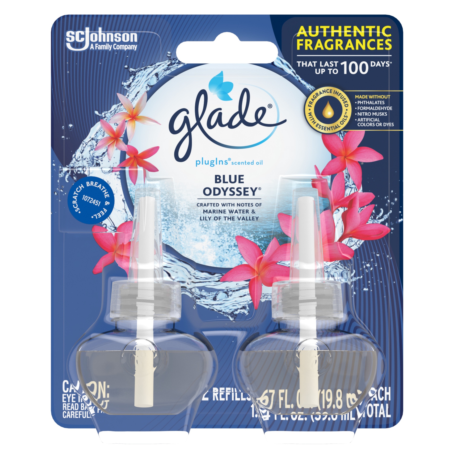 slide 1 of 5, Glade PlugIns Blue Odyssey Scented Oil Refills, 2 ct; 1.34 oz