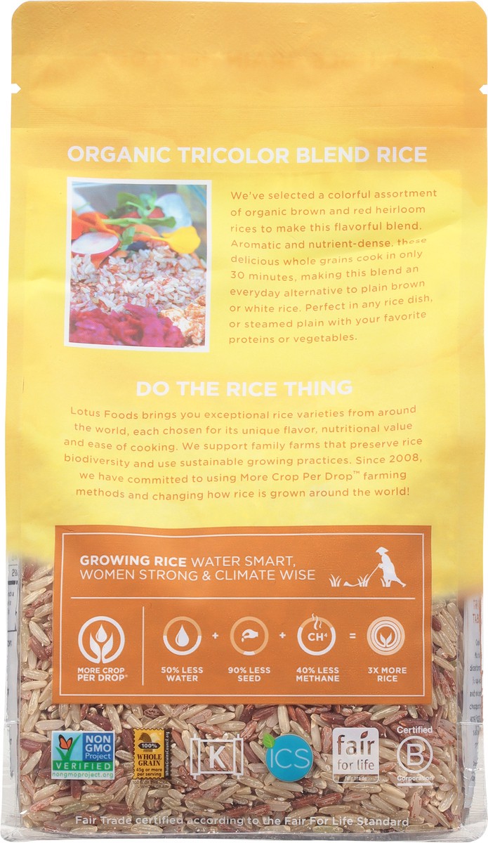 slide 4 of 9, Lotus Foods Tricolor Blend Organic Rice 15 oz, 15 oz