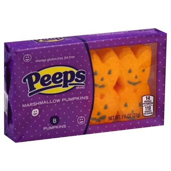 slide 1 of 1, Just Born Peeps Mm Pumpkins 8ct, 1.13 oz