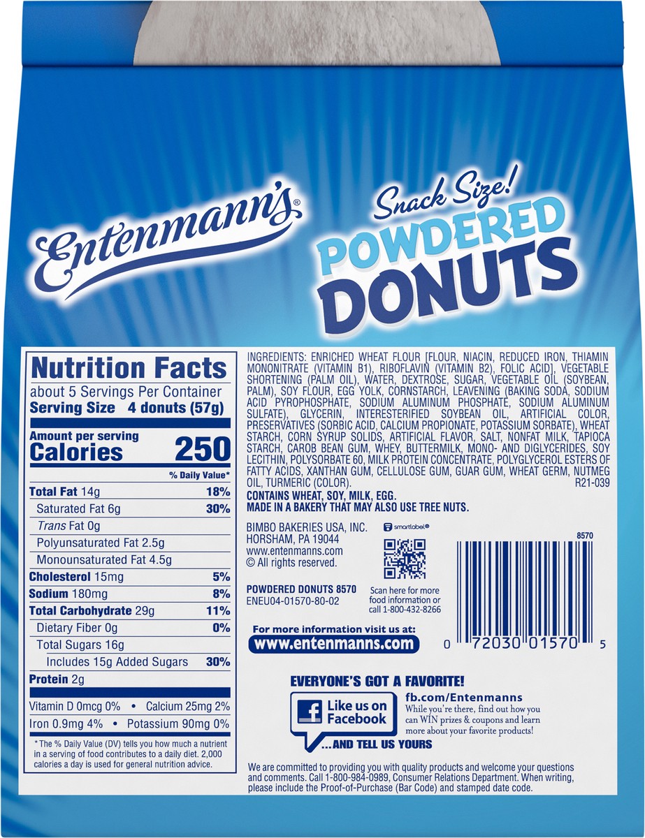 slide 5 of 9, Entenmann's Powdered Bagged Donuts, 10 oz