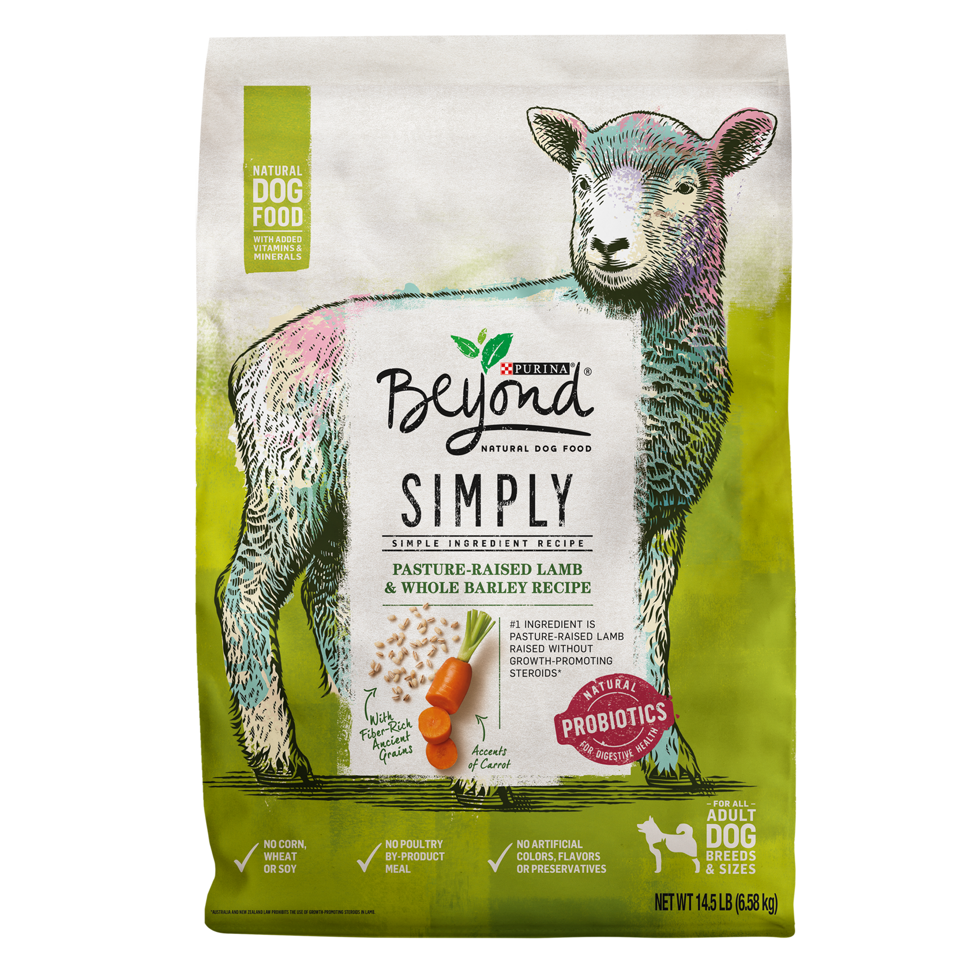 slide 1 of 7, Purina Beyond Simple Ingredient, Natural Dry Dog Food, Simply Pasture Raised Lamb & Whole Barley Recipe, 14.50 lb