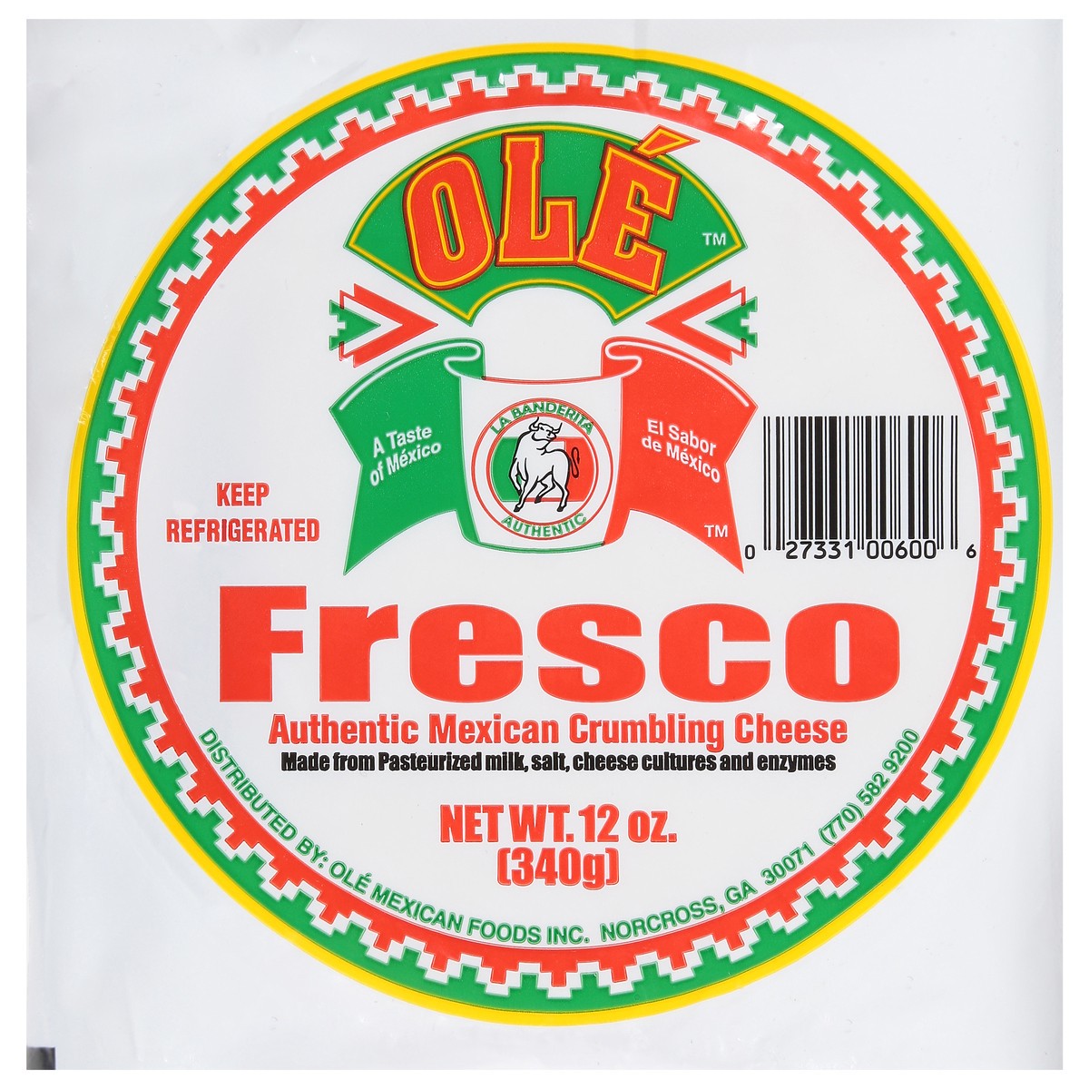 slide 1 of 9, Ole Fresco Authentic Mexican Crumbling Cheese 12 oz, 12 oz