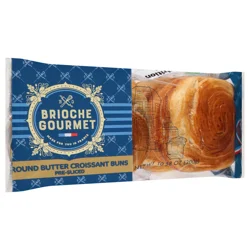Brioche Gourmet Pre-Sliced 4 Round Butter Croissant Buns 4 ea