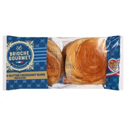 Brioche Gourmet Pre-Sliced 4 Round Butter Croissant Buns