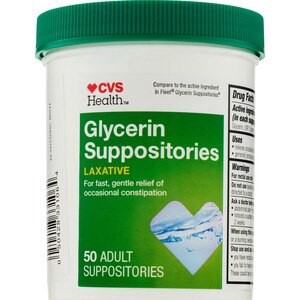 slide 1 of 1, CVS Health Glycerin Suppositories Adult Size, 50 Ct, 1 ct