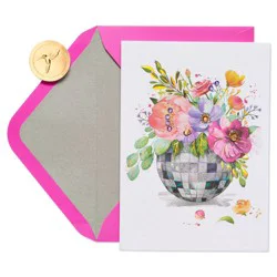 Papyrus Blank Card #54, Floral Disco Ball