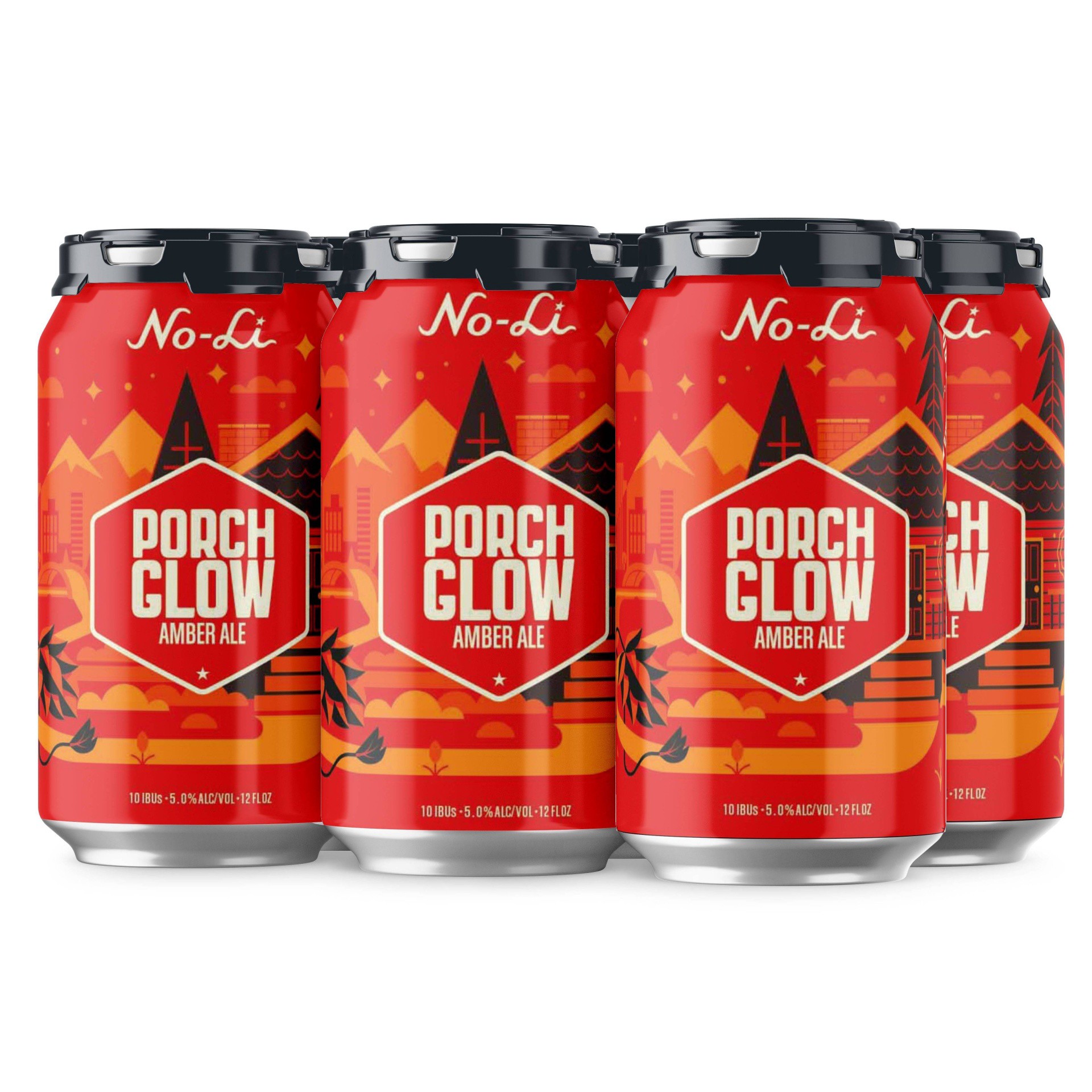 slide 1 of 1, No-Li Brewhouse No-Li Porch Glow Amber Ale Beer - 6pk/12 fl oz Cans, 6 ct; 12 fl oz