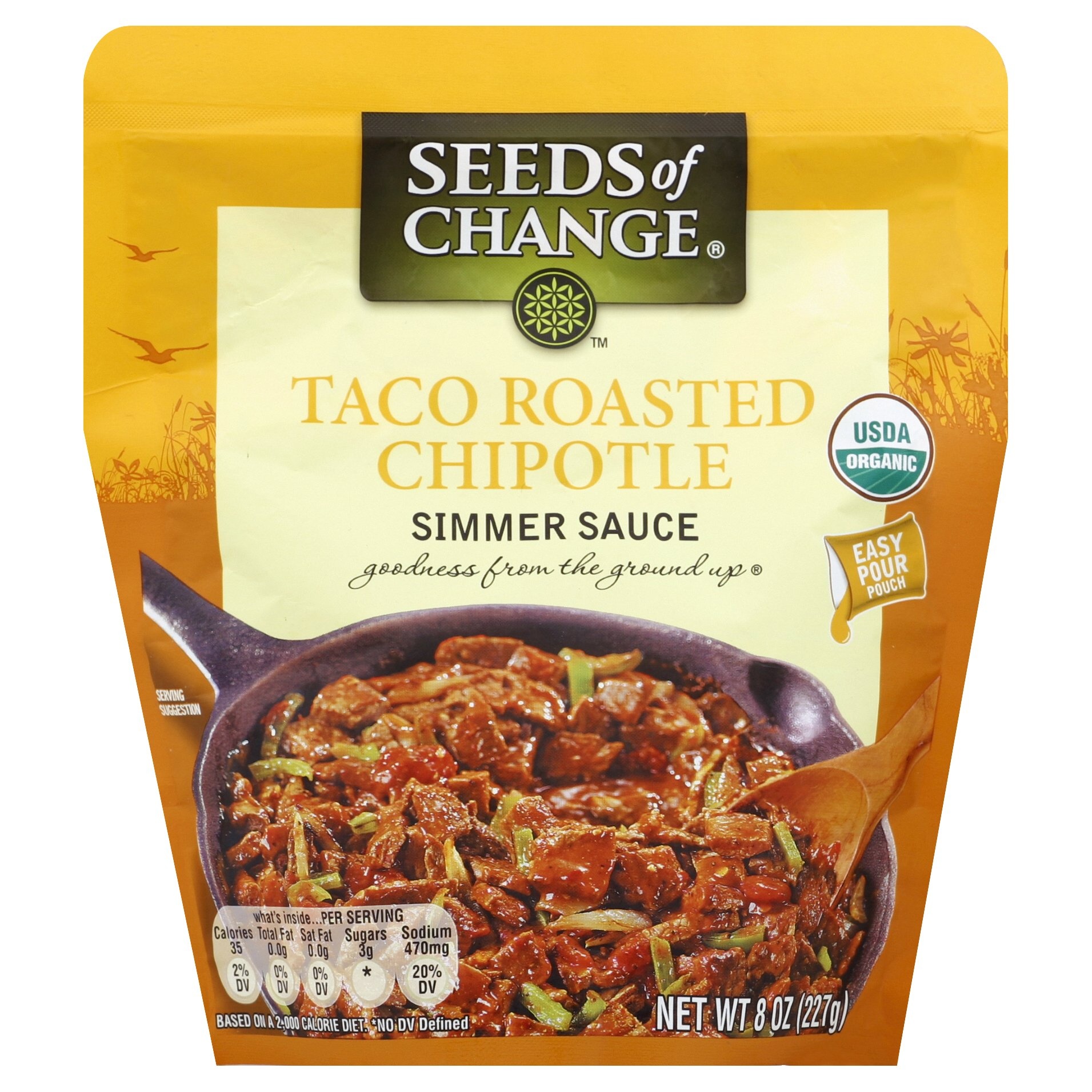 slide 1 of 2, Seeds of Change Simmer Sauce Taco Roasted Chipotle Organic, 8 oz