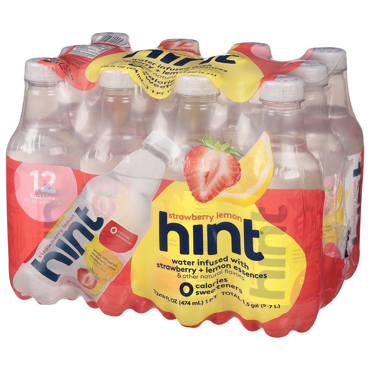 slide 2 of 12, Hint Strawberry Lemon Water - 12 ct, 12 ct