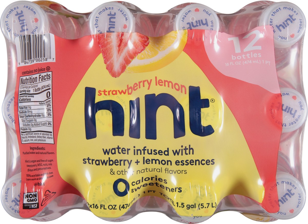 slide 11 of 12, Hint Strawberry Lemon Water - 12 ct, 12 ct