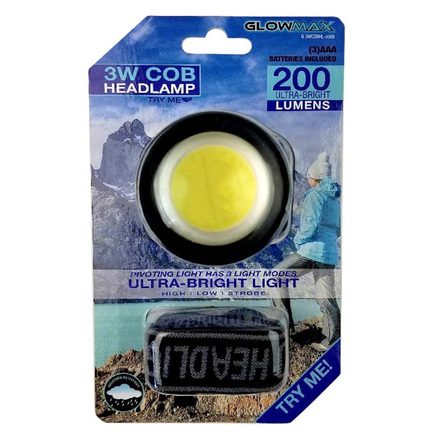 slide 1 of 1, GlowMax 3 Watt COB Headlamp, 1 ct