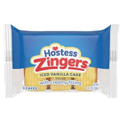 HOSTESS Iced Vanilla ZINGERS Single Serve, 3 Count, 3.81 oz
