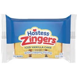 HOSTESS Iced Vanilla ZINGERS Single Serve, 3 Count, 3.81 oz