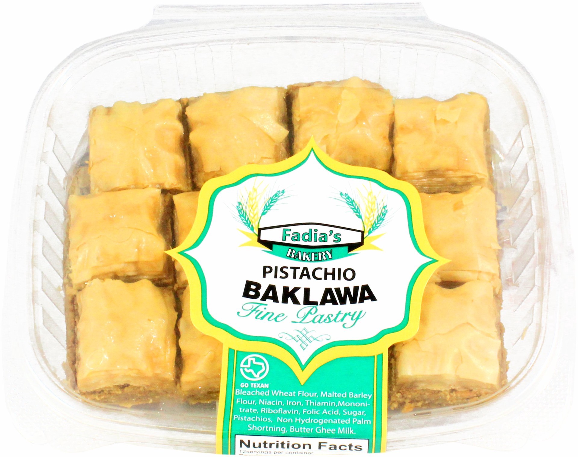 slide 1 of 1, Fadia's Bakery Pistachio Baklava, 1 ct