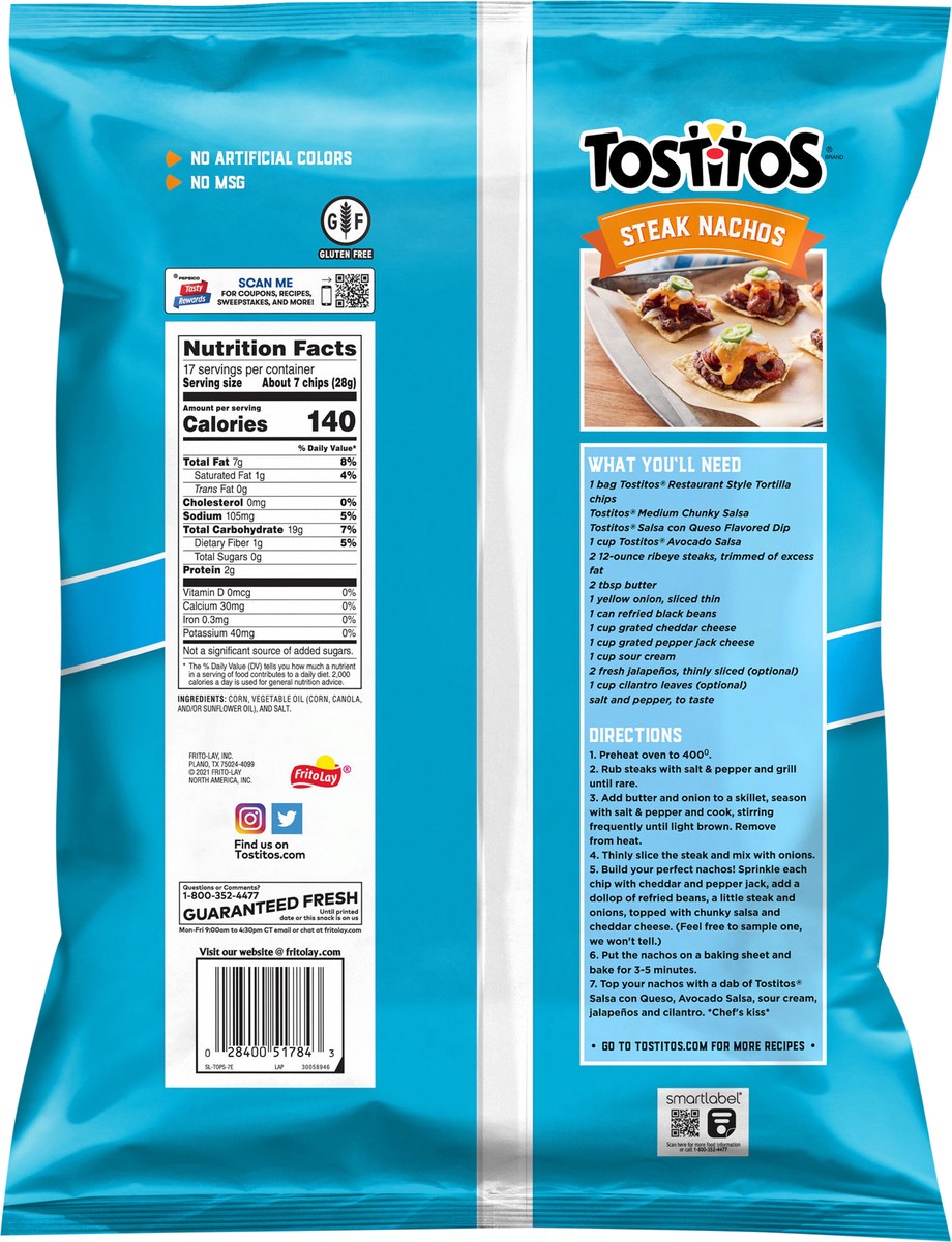 slide 3 of 3, Tostitos Tortilla Chips Restaurant Style Original 17 Oz, 17 oz