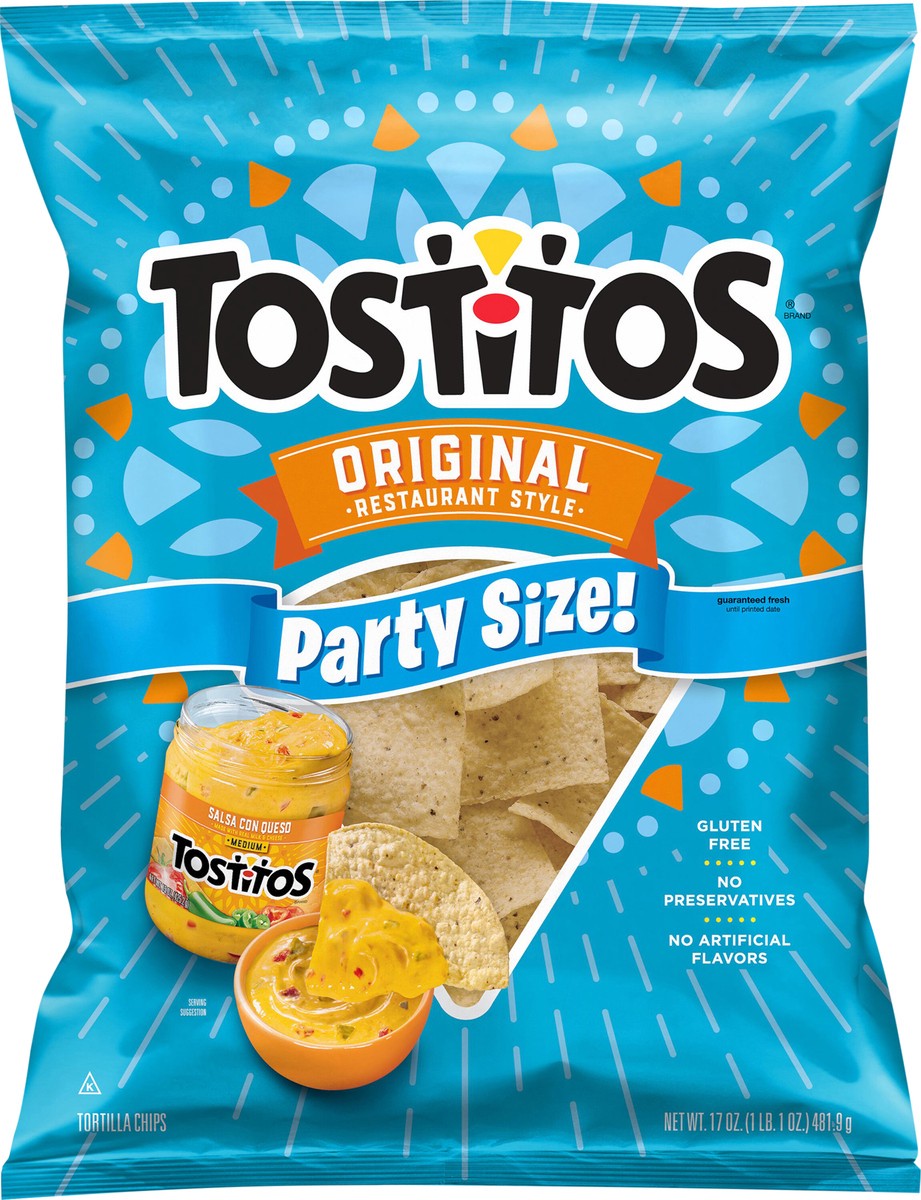 slide 2 of 3, Tostitos Tortilla Chips Restaurant Style Original 17 Oz, 17 oz