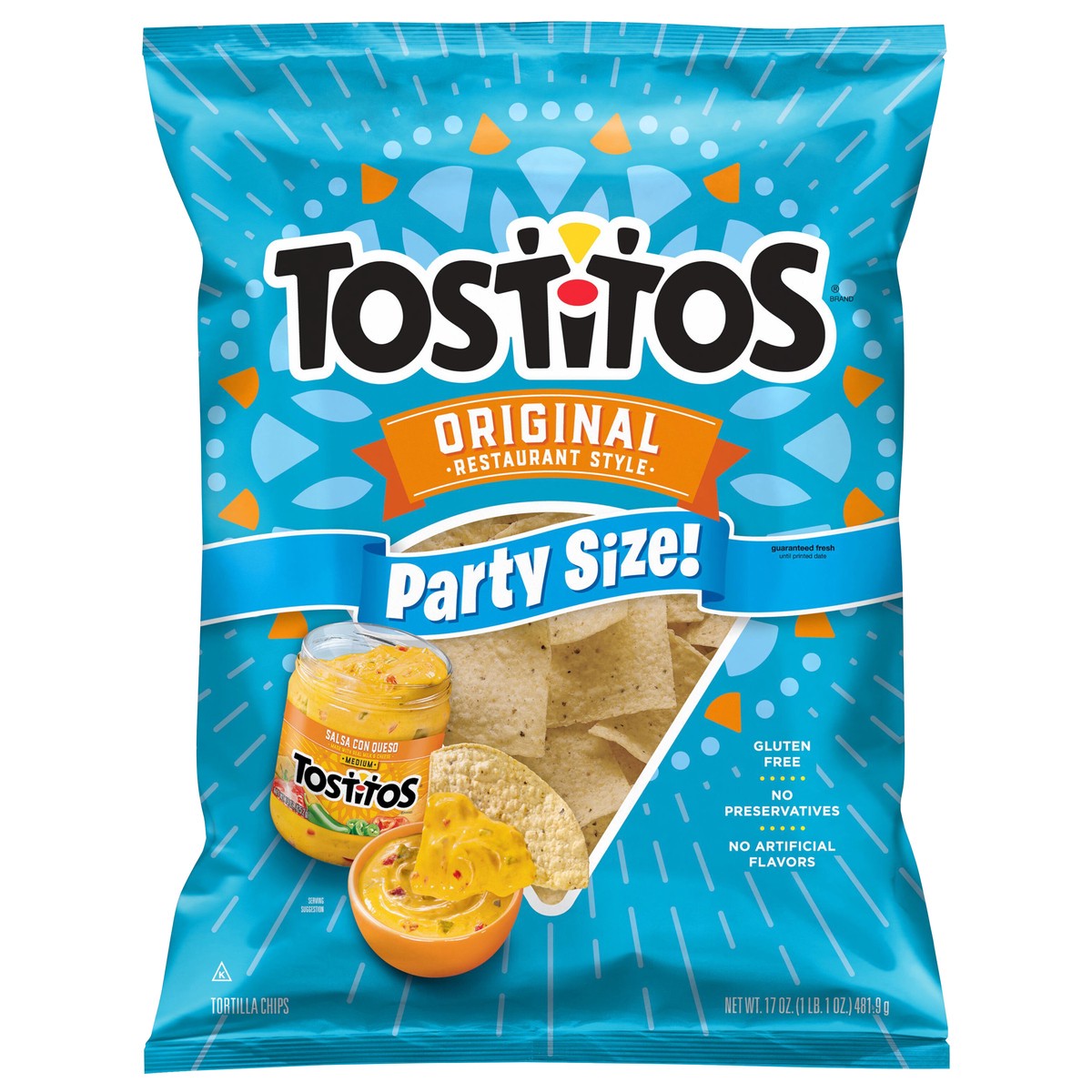 slide 1 of 3, Tostitos Tortilla Chips Restaurant Style Original 17 Oz, 17 oz