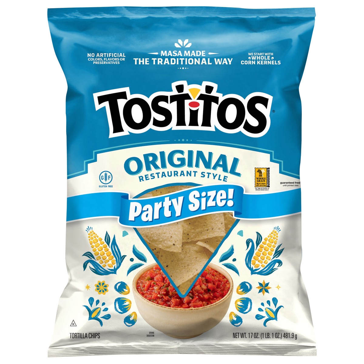 slide 1 of 3, Tostitos Tortilla Chips Original Restaurant Style 17 Oz, 17 oz