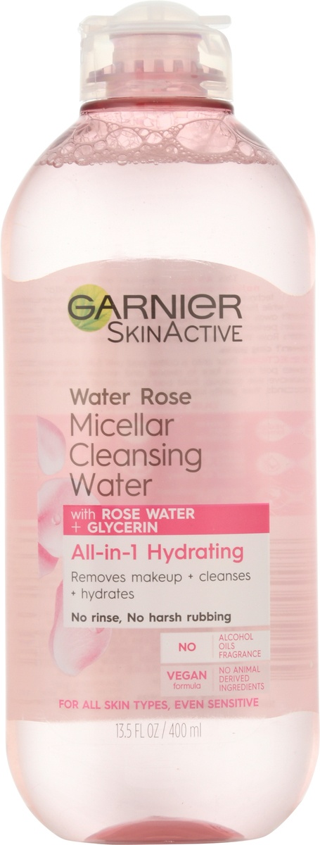 slide 8 of 10, Garnier All-In-1 Hydrating Micellar Cleansing Water With Rose Water, 13.5 oz