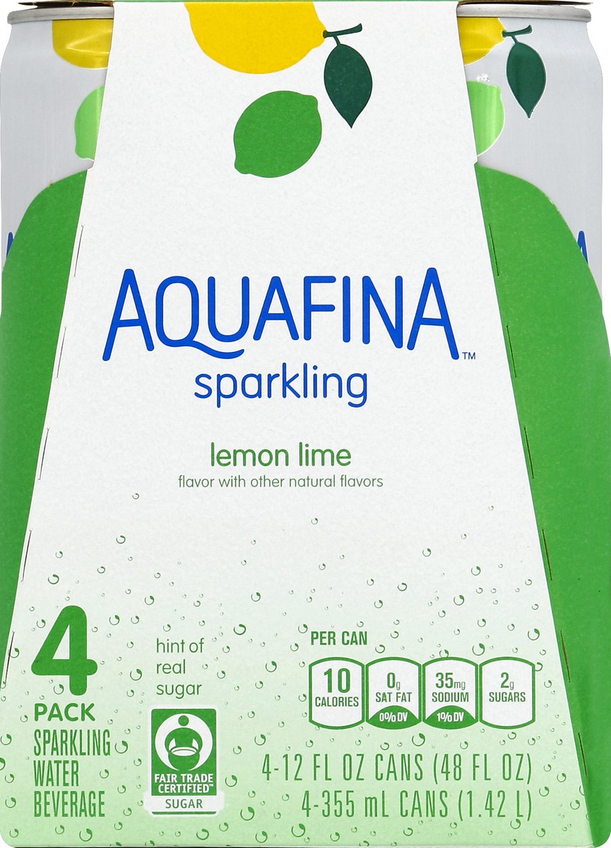 slide 5 of 6, Aquafina Sparkling Water Lemon Lime, 4 ct; 12 fl oz